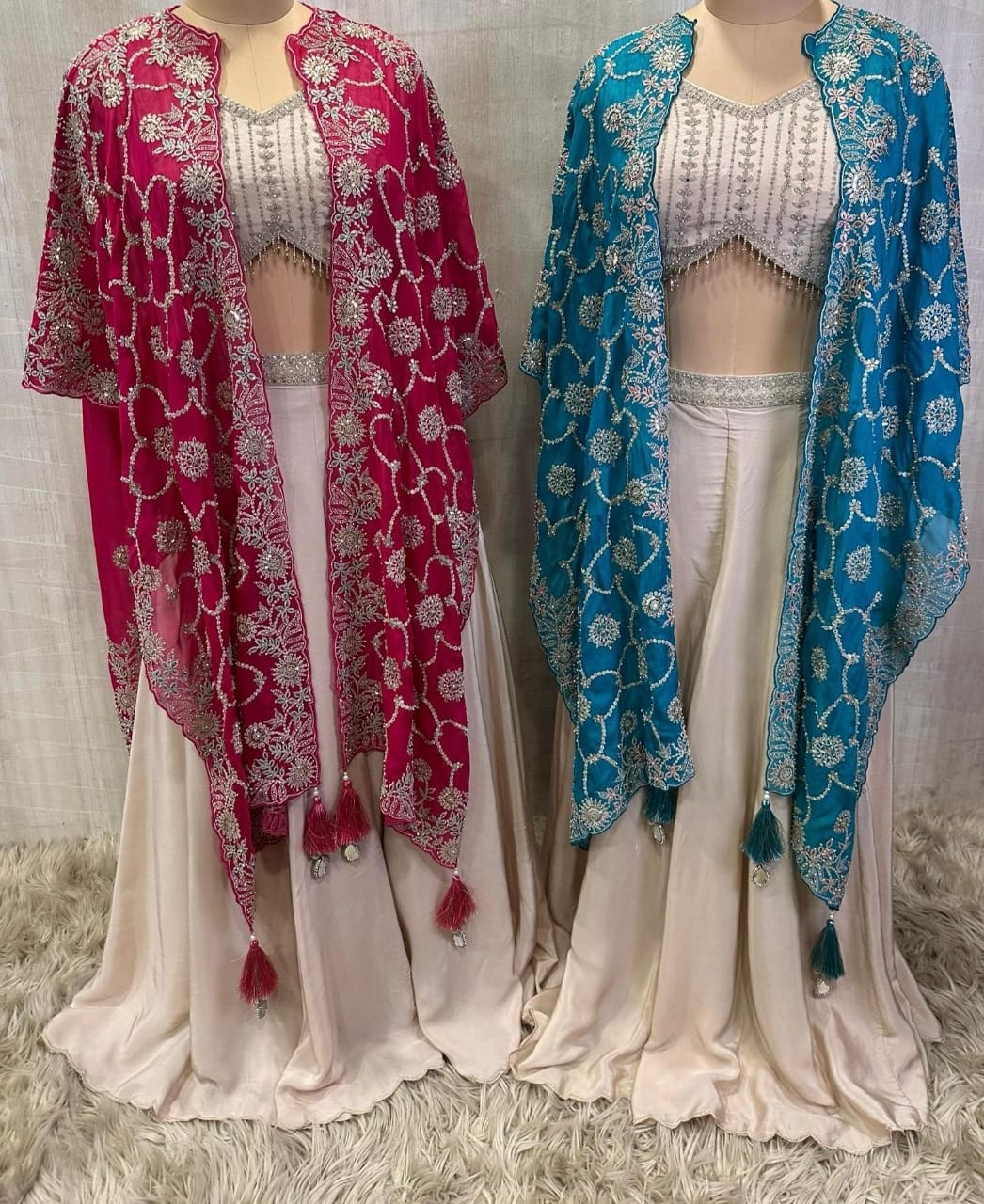 Handwork & Machinework on Blouse and cape