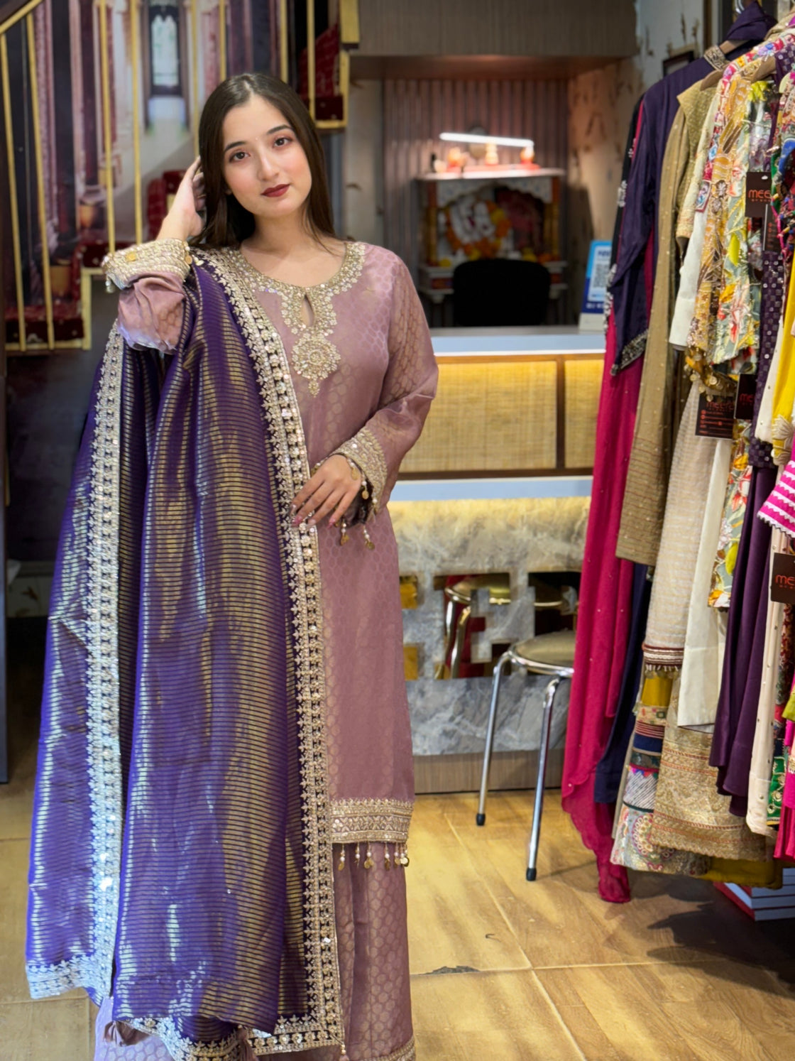 Handwork Short Shirt with Sharara