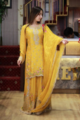 Yellow Sharara Set
