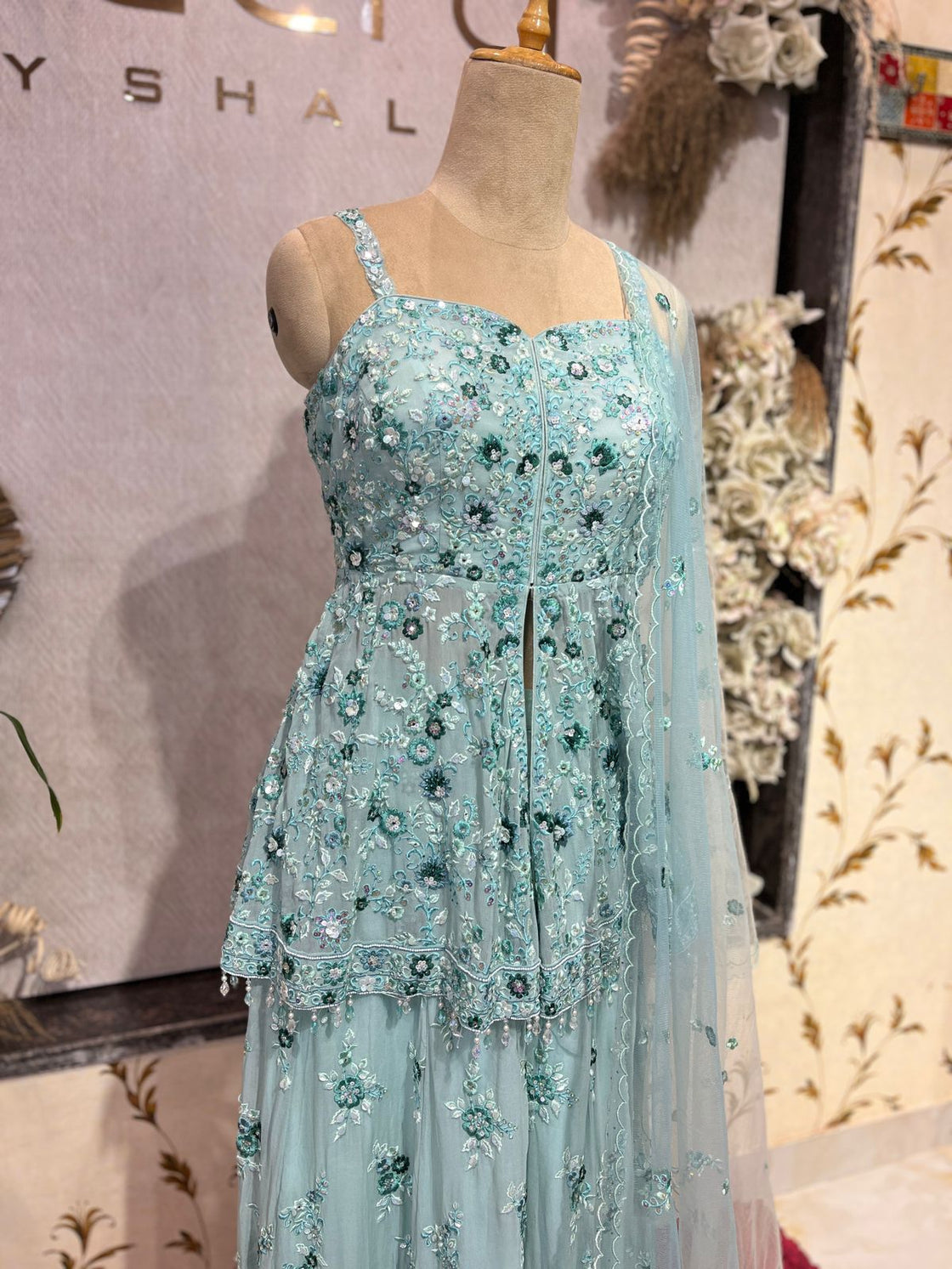 Cut Sleeve Sharara Suit