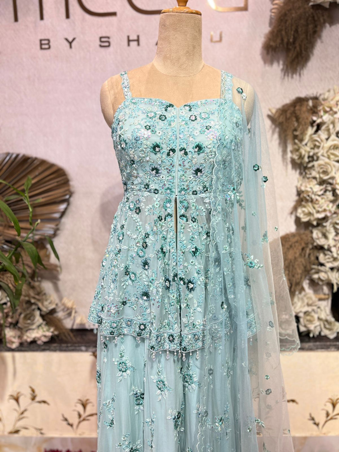 Cut Sleeve Sharara Suit