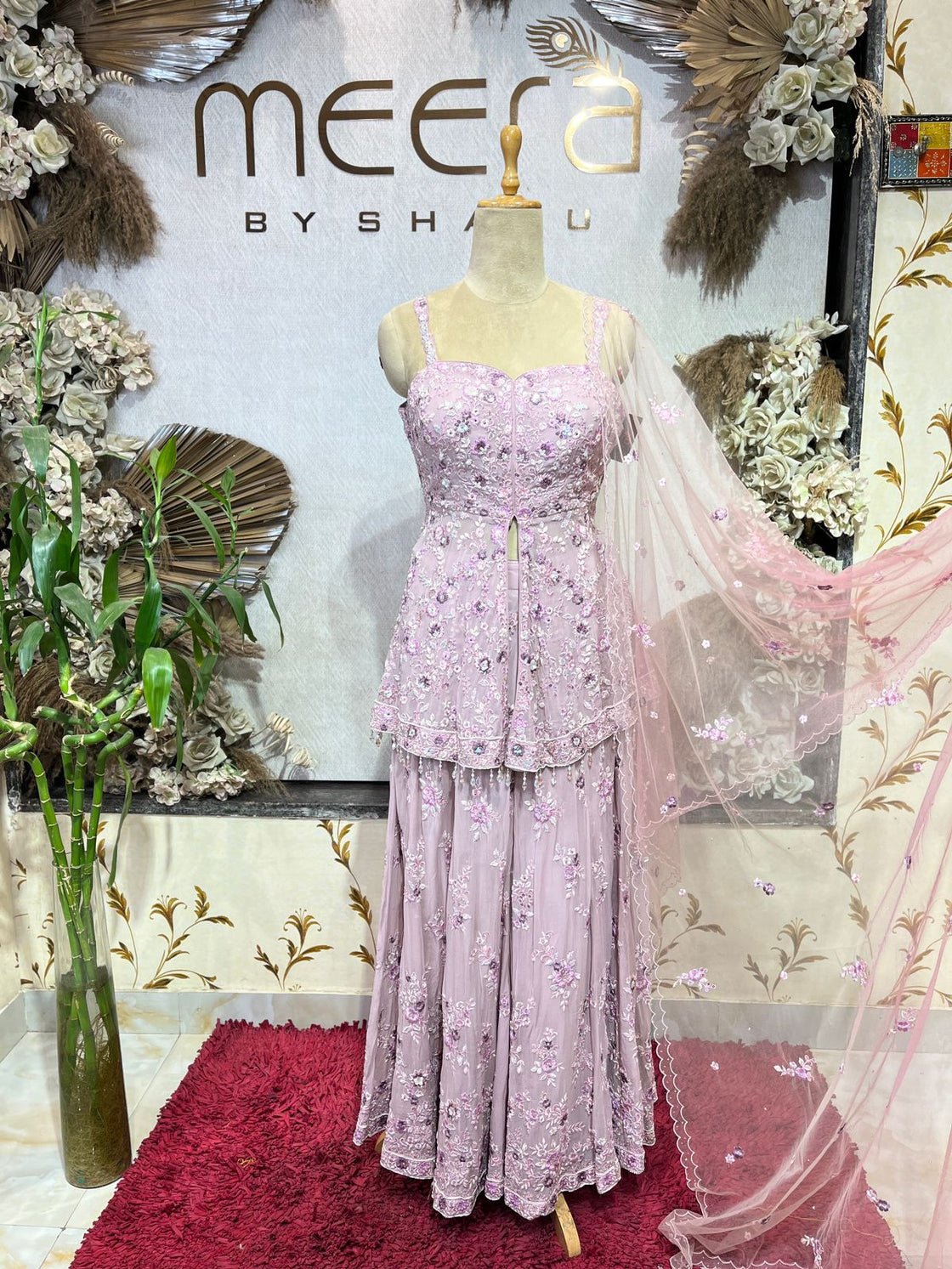 Cut Sleeve Sharara Suit