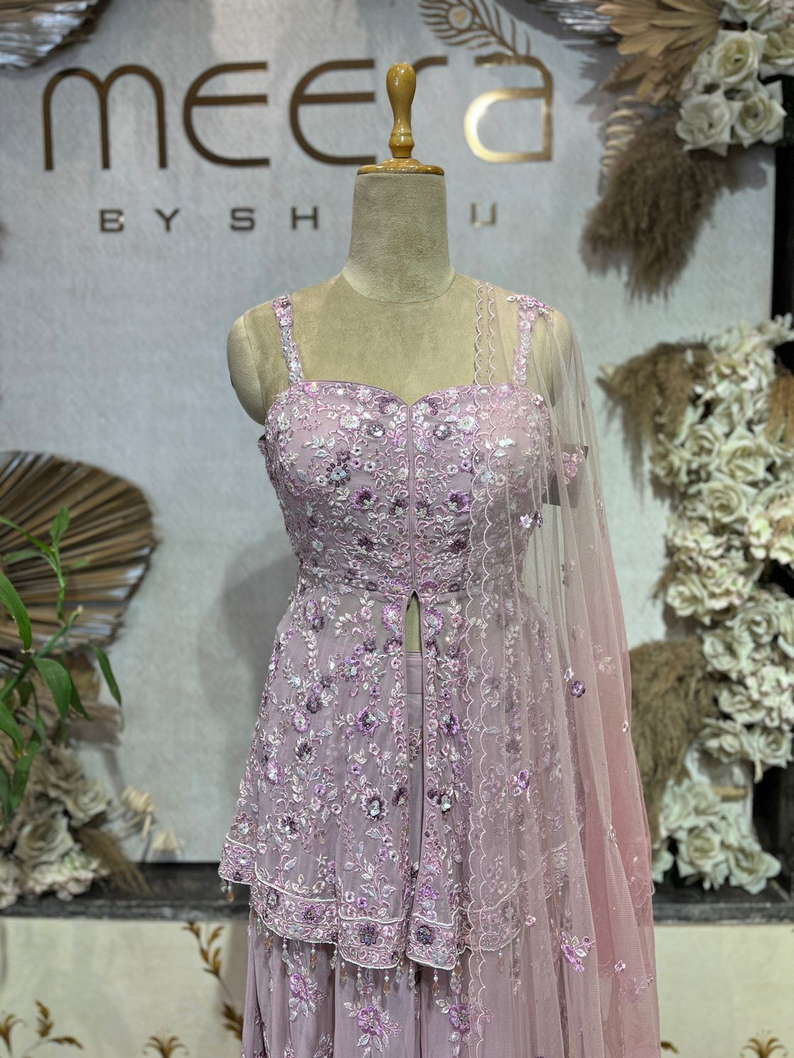 Cut Sleeve Sharara Suit