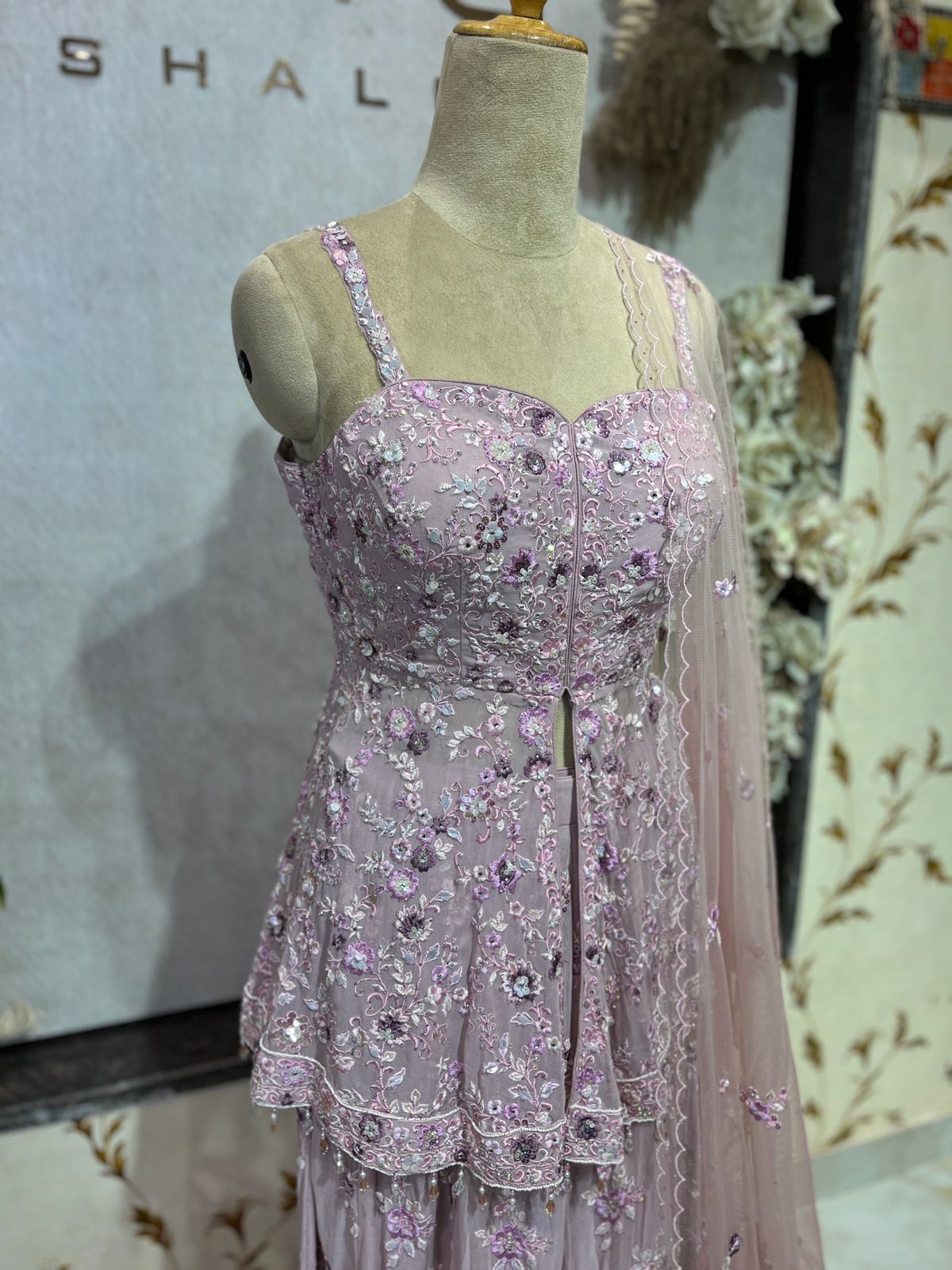 Cut Sleeve Sharara Suit