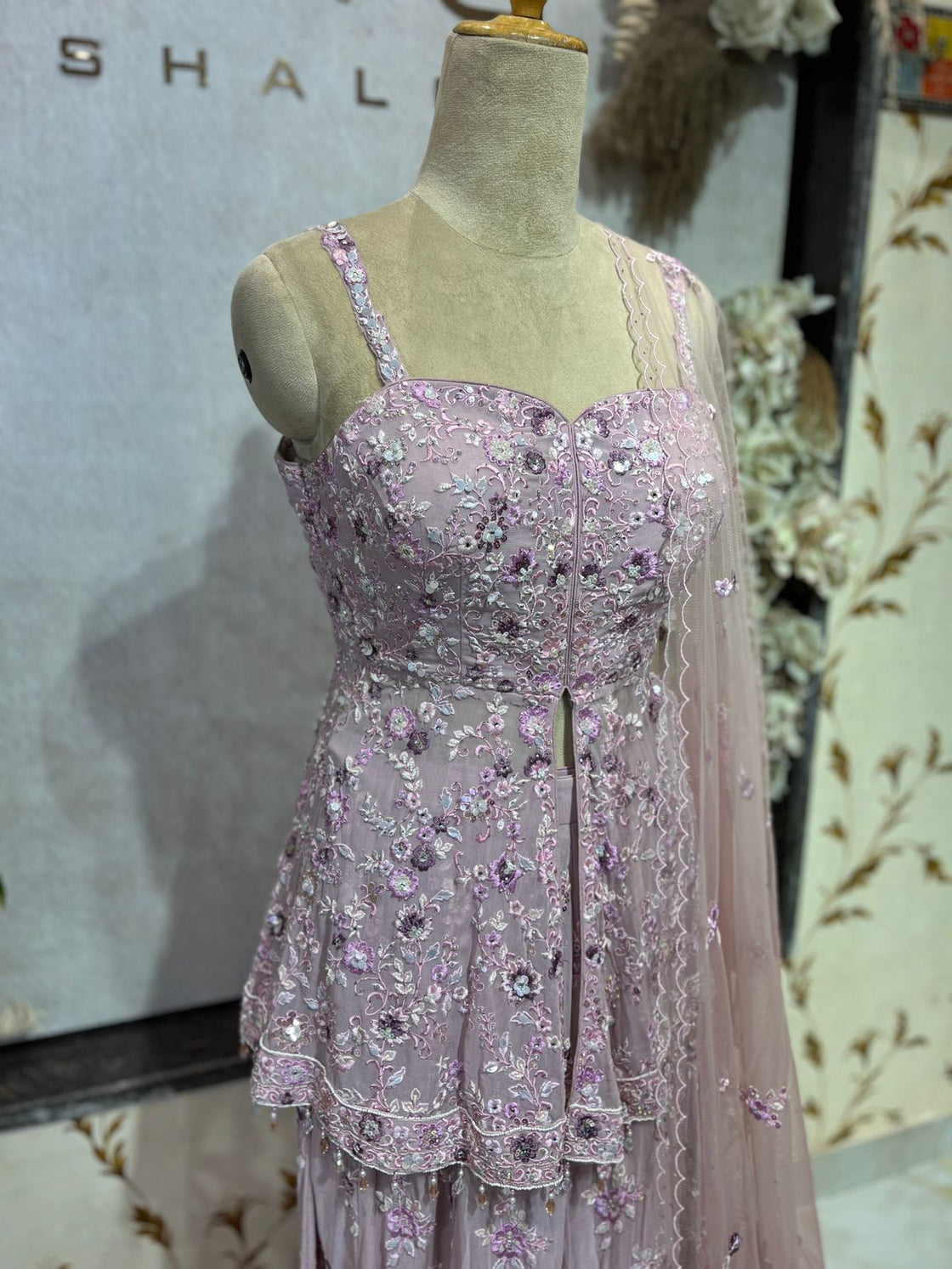Cut Sleeve Sharara Suit